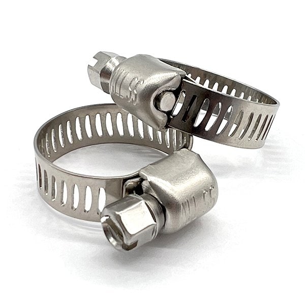 Boltsandnuts.Com 5 Pieces #4 Micro Worm Gear Hose Clamp 304 Stainless w/ 1/4in Slotted Screw, 5PK 4WGHCMICRO304-5 - main